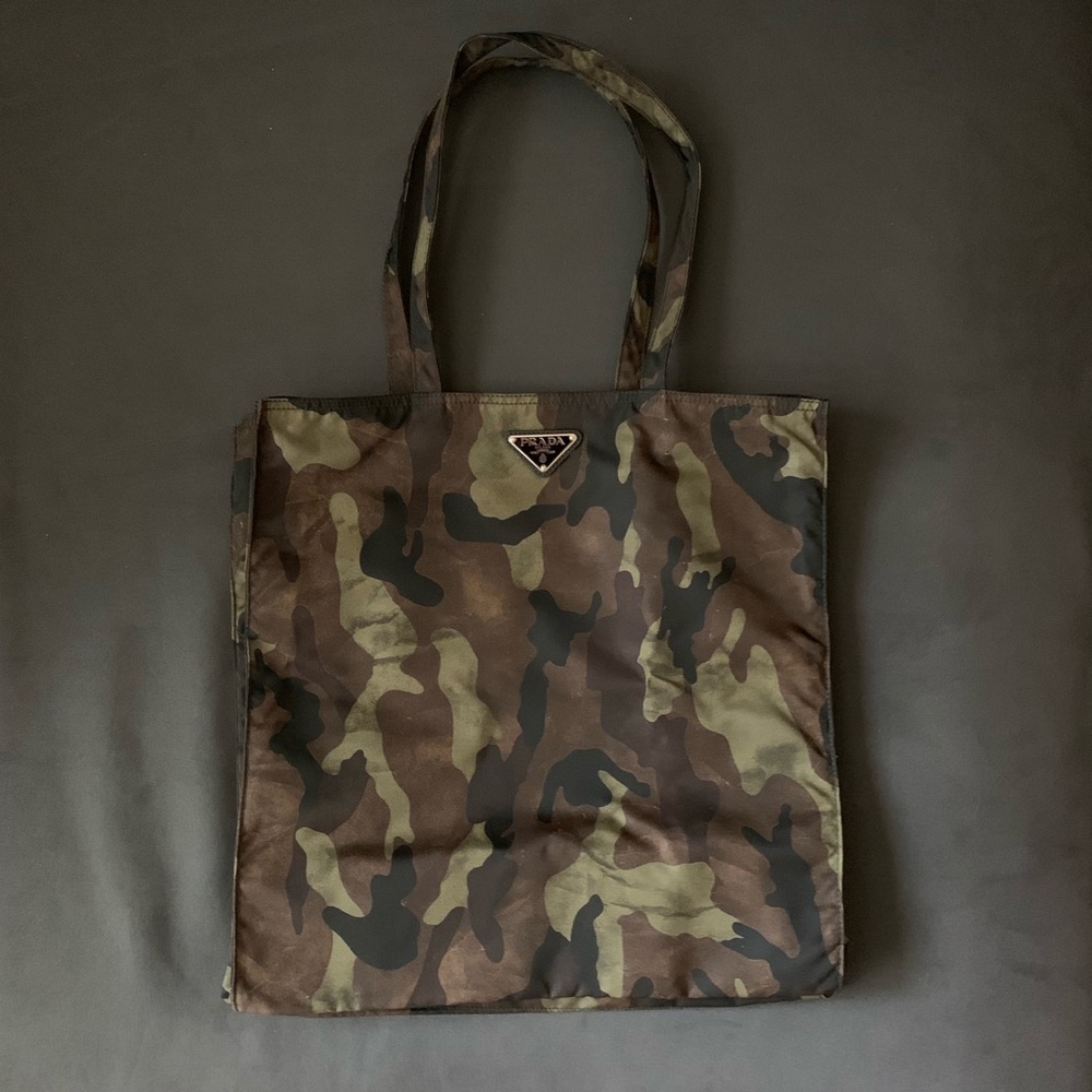 Prada nylon camo tote
